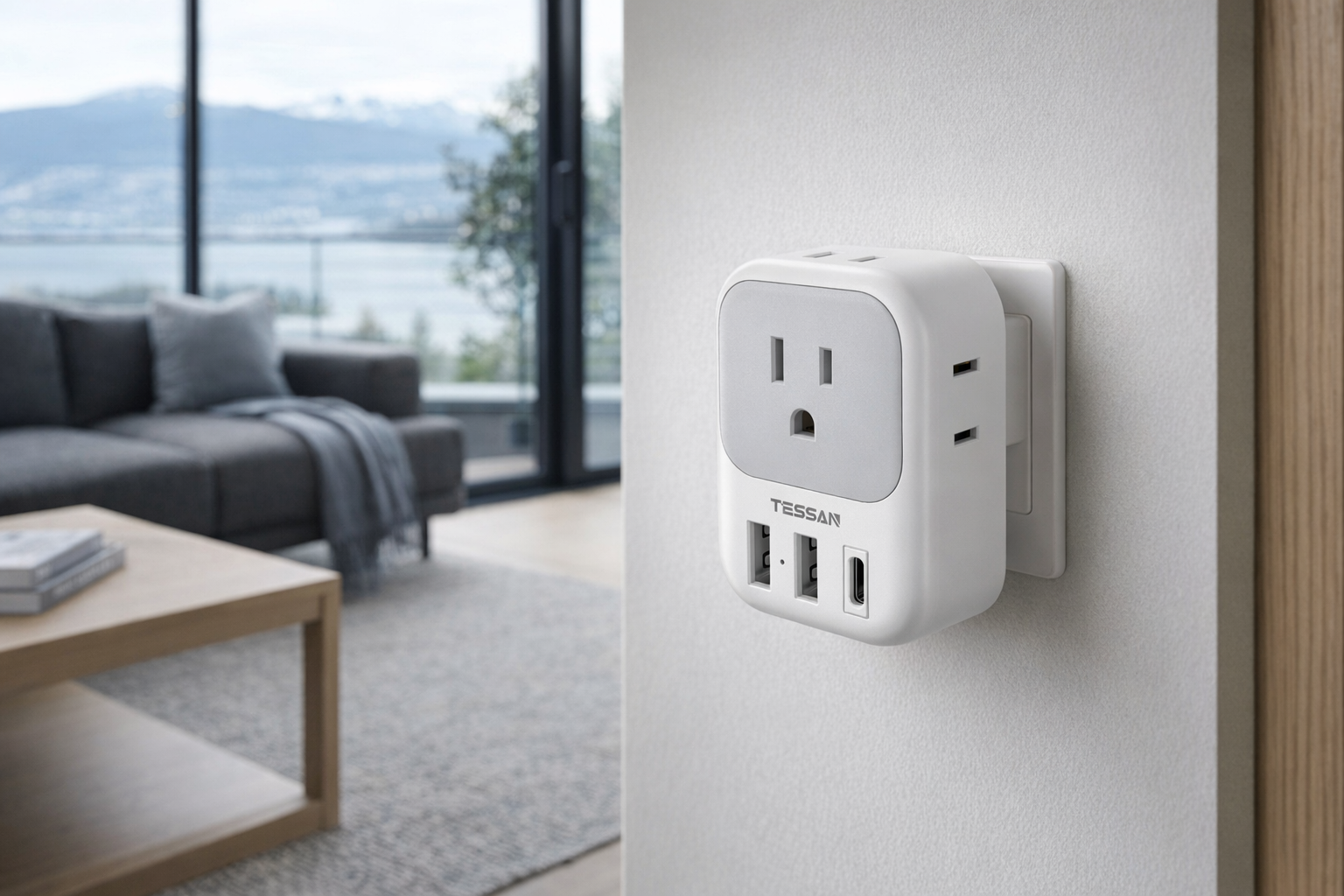 TESSAN European Plug Adapter USB C 2-Pack