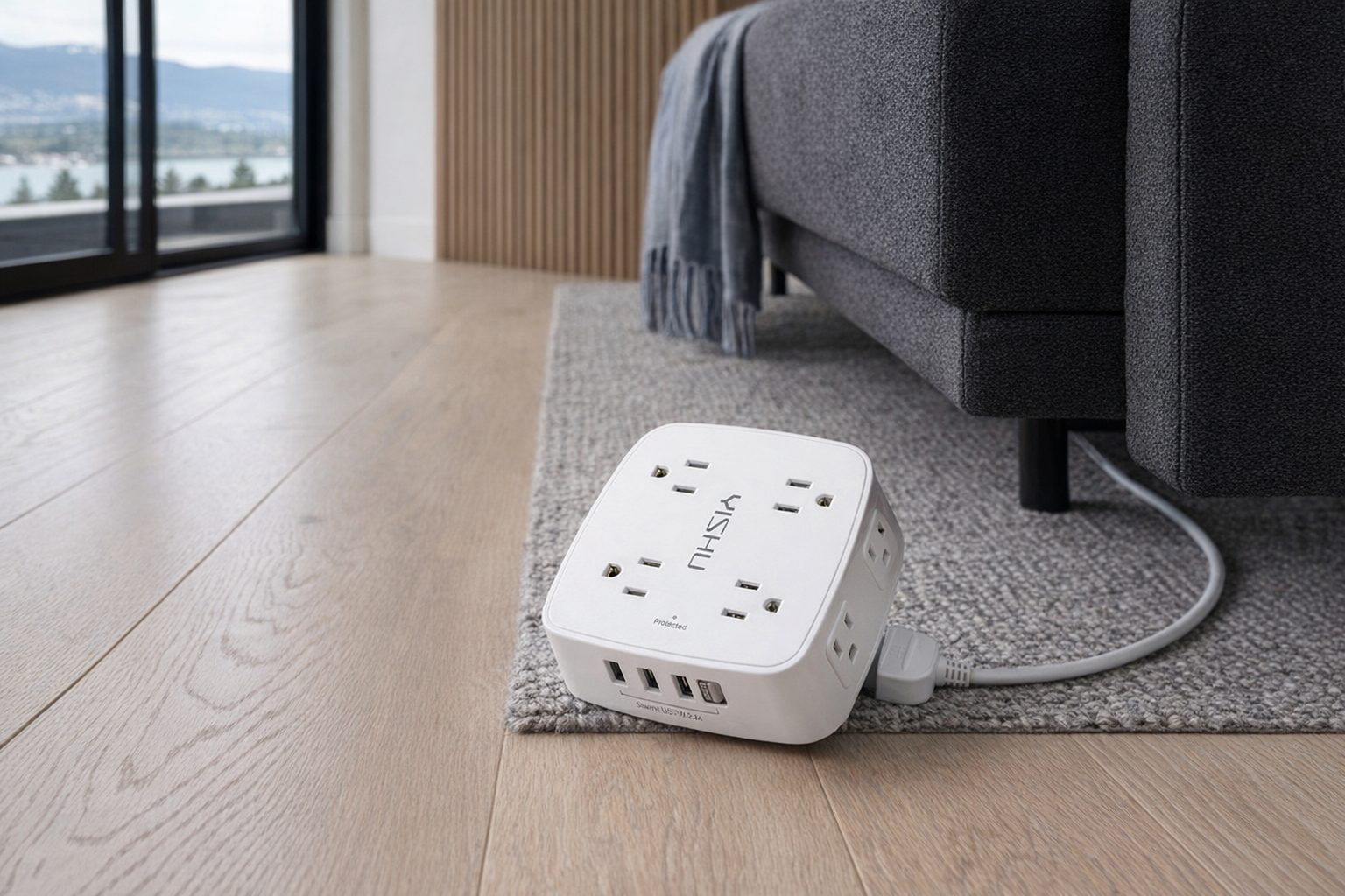 YISHU 6ft Surge Protector Power Strip 8 Outlets